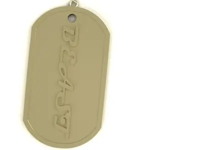 Beast Dog Tag Pendant Gold Silver Platinum Luxury Jewelry 3D print model