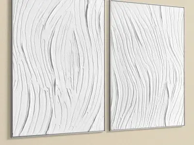 Plaster Two Photo Frame 282 Low-poly 3D model