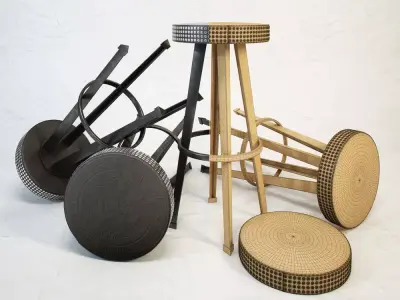 DIESEL Bar Stud stool by Moroso 3D model