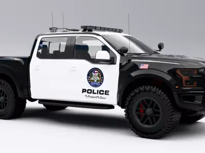 Ford F150 Raptor Police Low-poly 3D model