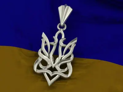 Trident celtic pendant 3D print model
