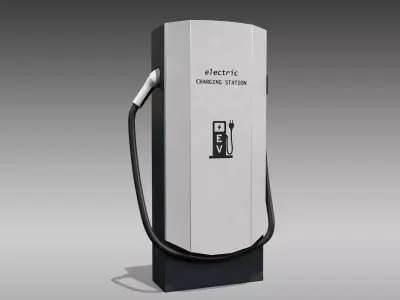 Electric Vehicle Charger Low-poly 3D model