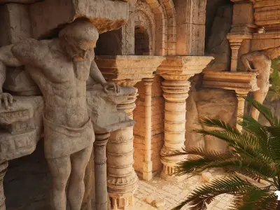  The Lost Temple Environment Low-poly 3D model