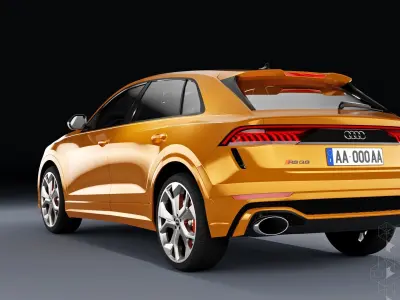 AUDI RS Q8 2021 Low-poly 3D model
