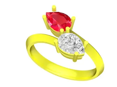 Luxury Toi et Moi Two Stone Ring for Women  5087 3D print model
