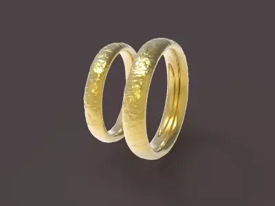 Nature comfort wedding rings  3D print model