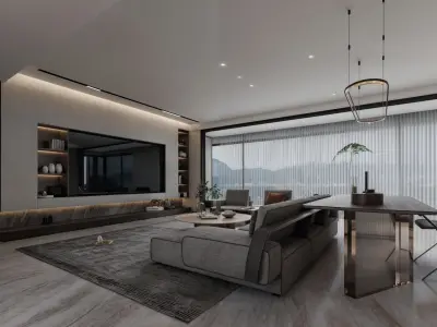 3D Model of Modern Living Room Furniture - Editable in 3ds Max 3D model