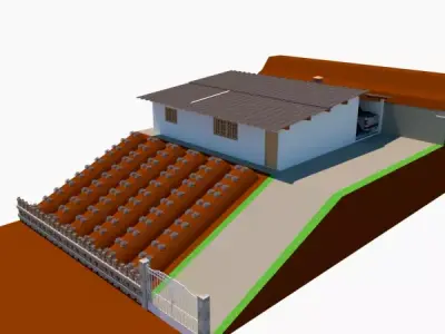 casa simples na zona rural 3D model