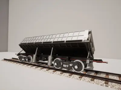 Animated game-ready DumpcarV0 Low-poly 3D model