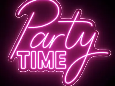 Party Time Neon Sign 3D model