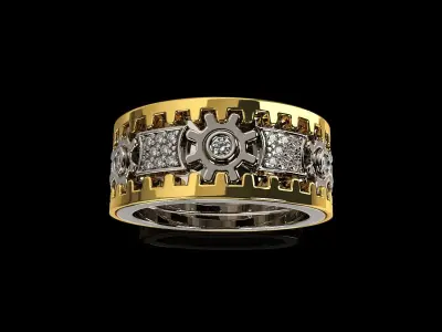 Steampunk Mechanical Ring 3D print model