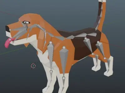 Beagle - Low Poly Dog Low-poly 3D model