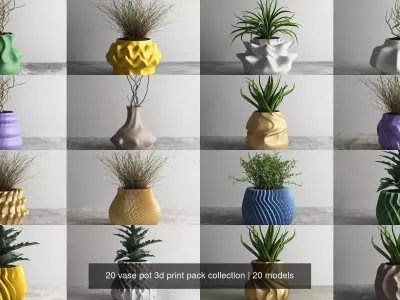 20 vase pot 3d print pack collection
