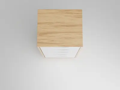 Scandinavian chiffonier with 5 drawers Low-poly 3D model