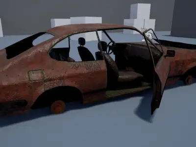 Rusty coupe low poly Low-poly 3D model by pasquill3d
