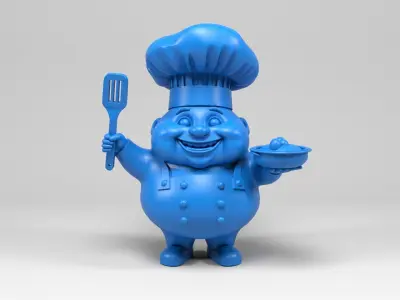 Cartoon chef doll 3D print model