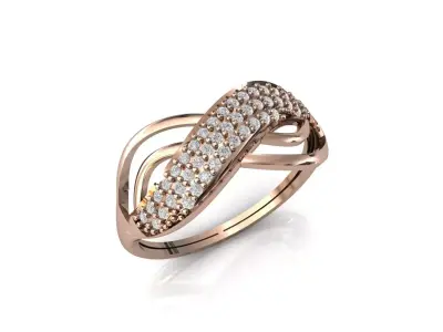 Women Ring Diamond Stone STL 3DM Lightweight Printable 3D print model 21