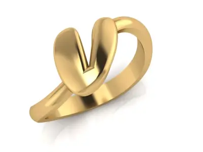 V alphabet baypass ring 3D print model