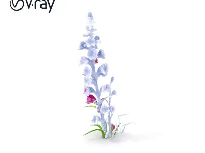 Purple Flower Model Pack for Rendering and Game Engines Low-poly 3D model