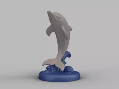 Marine Animal Set Dolphin Whale Shark 3D print model
