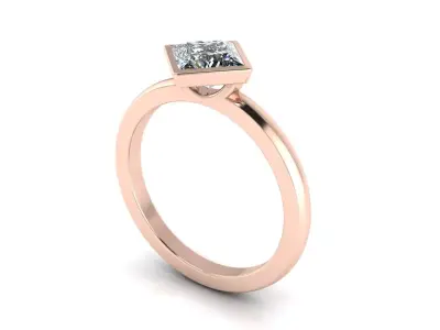 Solitaire Diamond Women Fashion Ring R5 3D print model