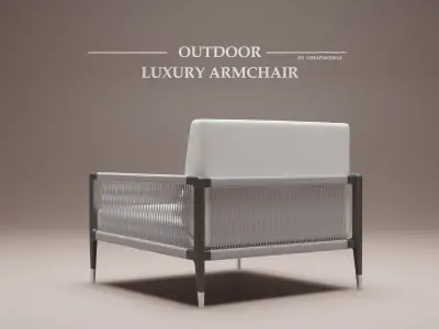 Outdoor luxury wooden chair 3D model