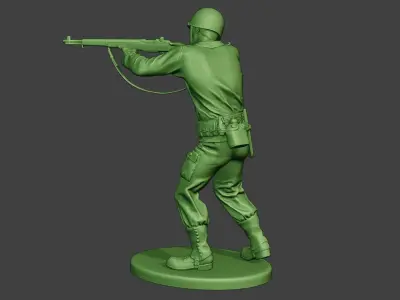American soldier ww2 Shoot Stand A12 3D print model