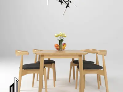 Dining Table Set 3D model buy