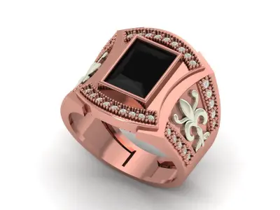 Mens Stone Ring 3D print model