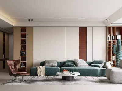 Contemporary Modern Living Room 104 3D model