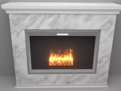 marble fireplace 3D model