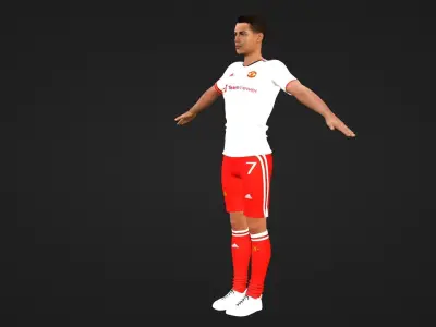 Cristiano Ronaldo - Manchester United Low-poly 3D model