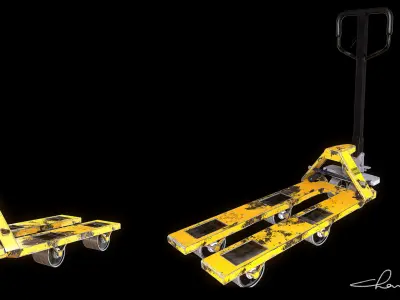 Industrial Factory Hand Pallet   Low-poly 3D model