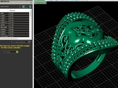 STL 3DM Women Ring Womens Ring Diamonds With Stone Model 3D print model