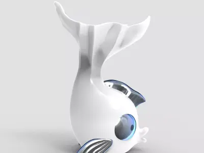 Cute Fish Planter - STL for 3D printing 3D print model