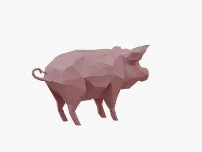 Pig low poly Low-poly 3D model purchase