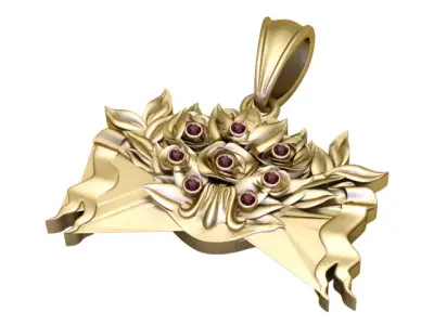 Luxury Floral Bouquet Pendant  3D Printable 3D print model