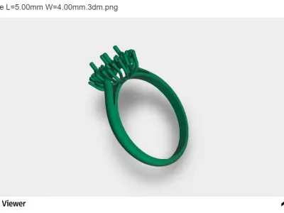 Women Ring with an Oval-cut Center Stone 3D print model