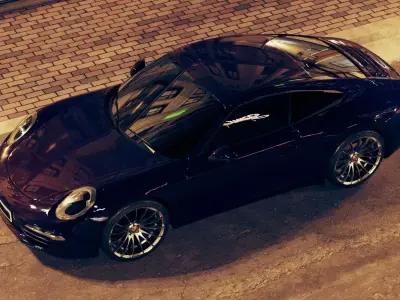 Porsche 911 turbo s 3d model Low-poly 3D model