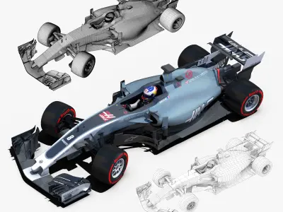 Haas VF17 Low-poly 3D model