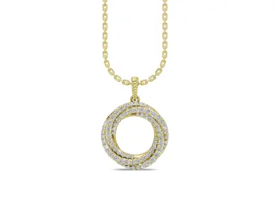 Sparkling Circular Pendant with Diamond 3D print model