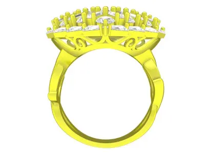 A7488 Heart Diamond Engagement Ring 3D Model 3D print model