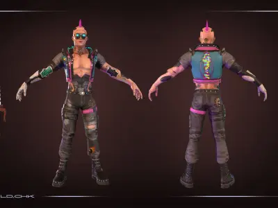 CyberWarrior unreal engine unity Low-poly 3D model