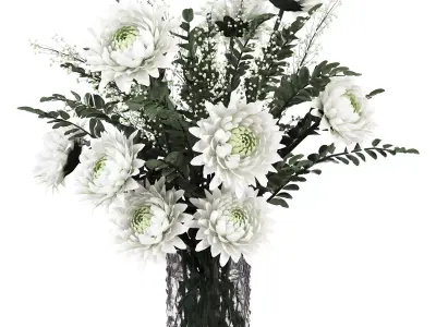 Bouquet Flower Plant Set Low-poly 3D model purchase
