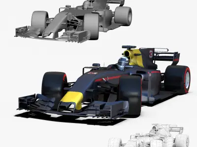 Formula 1 2017 car Low-poly 3D model