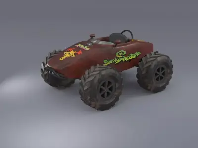 low poly  monster truck Free low-poly 3D model