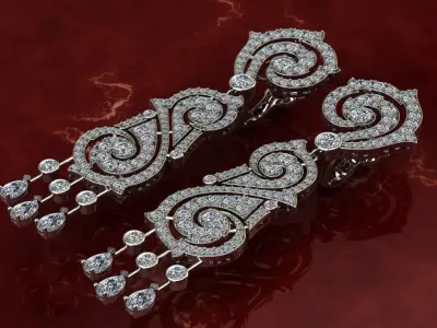 Vintage earrings 3D print model