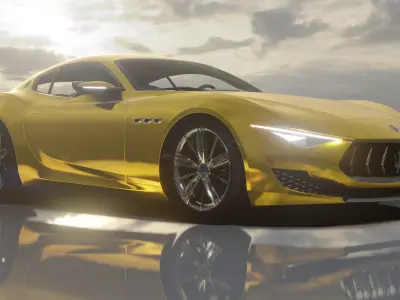 Maserati Alfieri- Photorealistic Low-poly 3D model