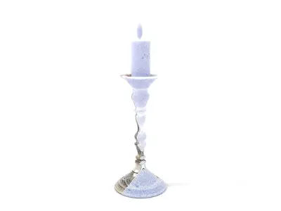 Antique Silver Candlestick model pack Low-poly 3D model