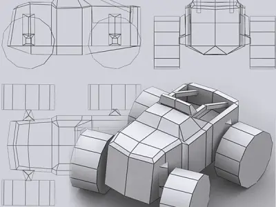 3DRT - Road Rush Monster Trucks  Low-poly 3D model